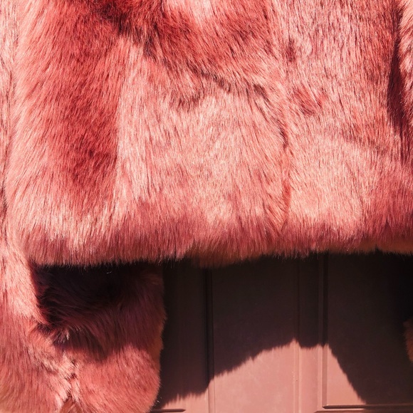 House Of CB Kenya Rose Mauve Faux Fur Jacket